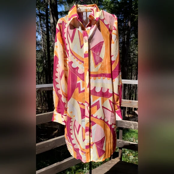 Newport News sheer UV protection swim/dress cover up szM BEAUTIFUL NEW - Picture 3 of 6